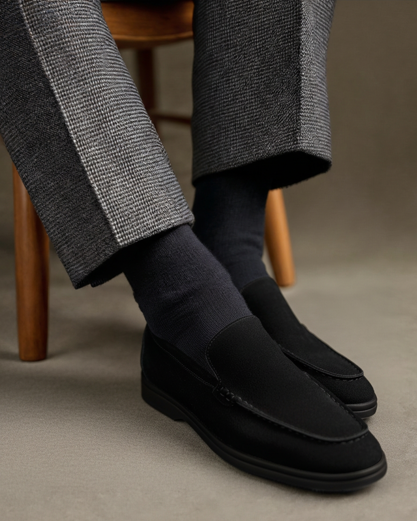 Premium Suede Loafers - Black Soles
